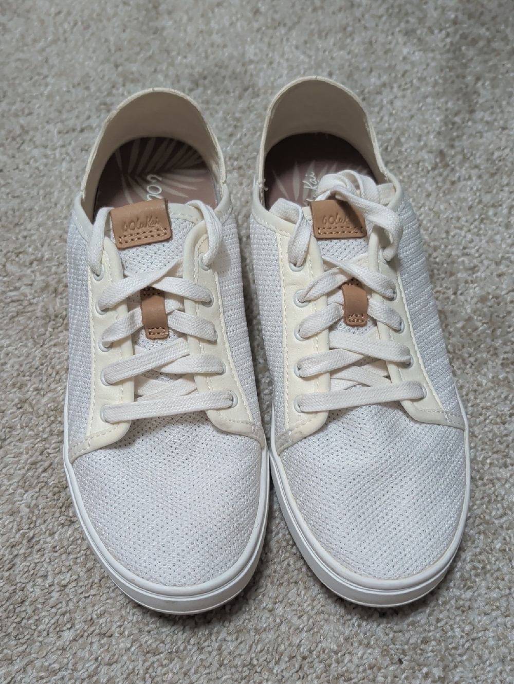 🌊 OluKai 🌊OluKai Pehuea Lī White/Cream Sneakers sz 8 GUC